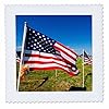 3dRose USA, Washington, Aberdeen. A Display of 400 American Flags in a Field. 12x12 inch Quilt Square #1