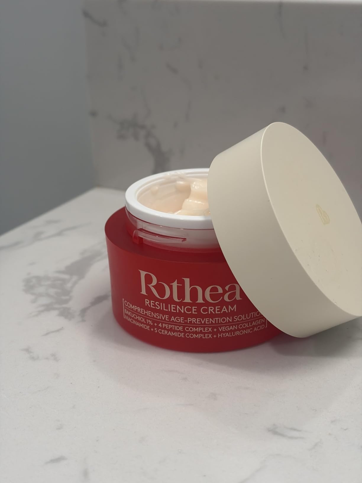 Rothea Resilience Cream, Anti-Aging with Bakuchiol 10,000ppm (Natural Retinol Alternative), Face Moisturizer, Neck Cream with Collagen, Ceramides, Peptides, Niacinamide, Korean Skin Care, 1.7 oz
