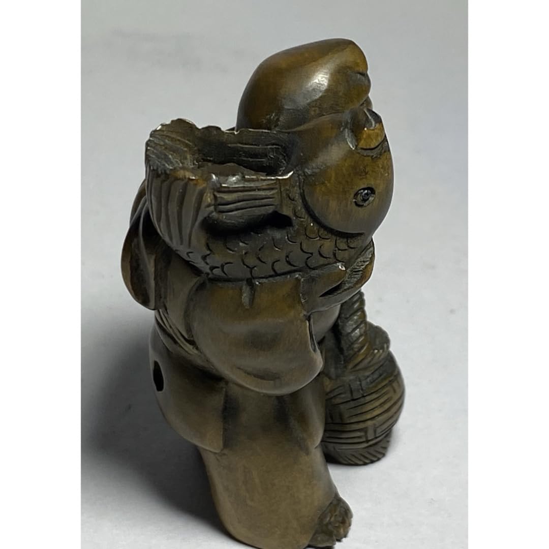 根付柘植七福神黄楊繊細彫刻