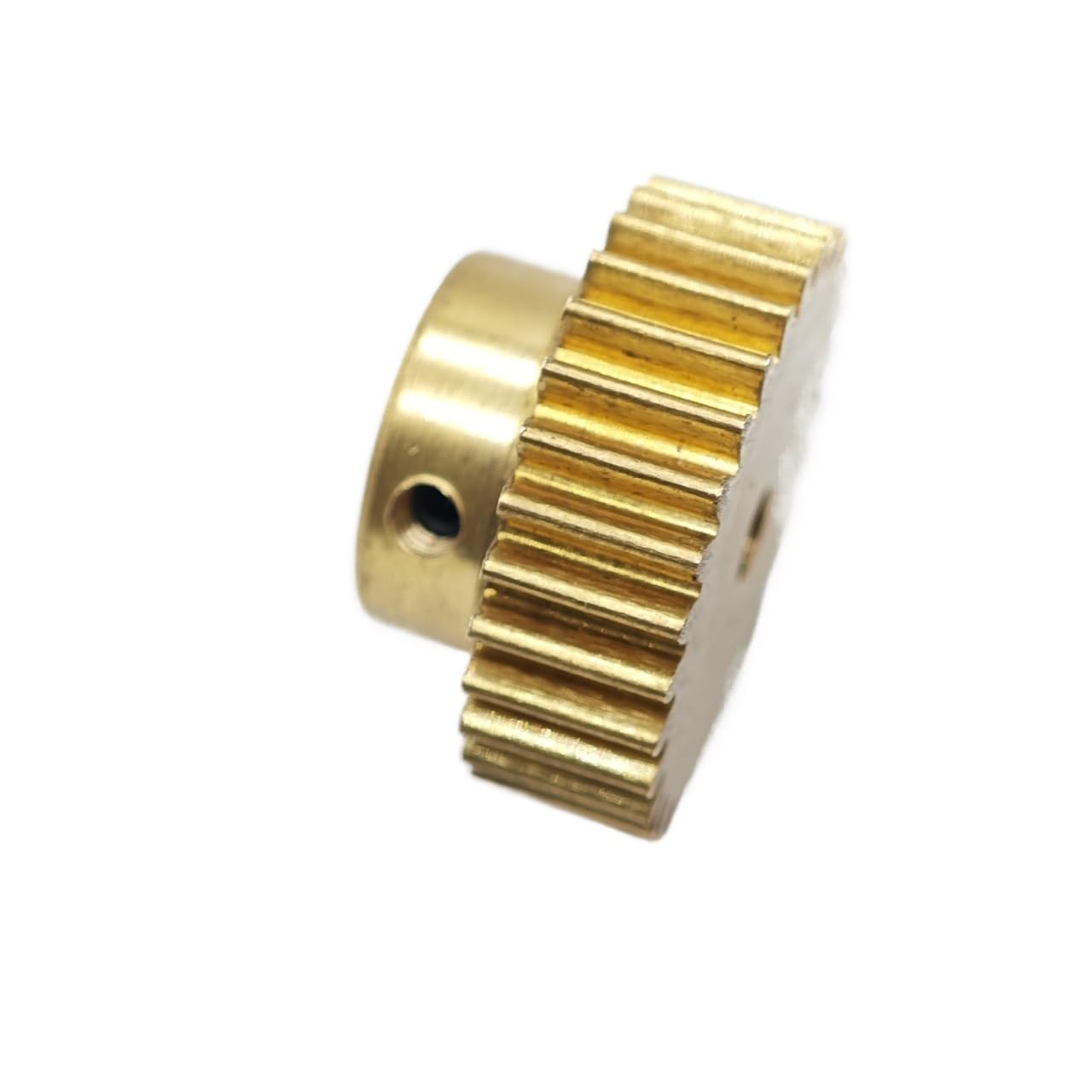 Motor Gear,Copper Pinion Set,Brass Cylindrical Spur Gear 0.5M 75T Step 38.5mm Dia Straight Teeth Pinion 3-12.7mm Bore(3mm bore)