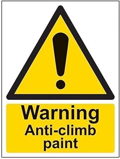 VSafety Warning Anti-Climb Paint Sign - Portrait - 150mm x 200mm - 2mm Rigid Plastic