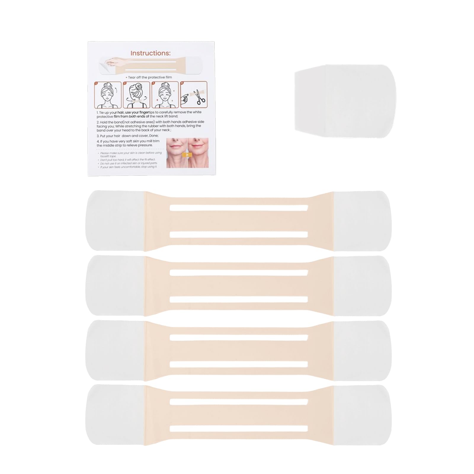 4pz Strisce Lifting per Collo & 20pz Cerotti, Effetto Lifting e Rassodante Invisibile Leviga Pelle in Pochi Secondi per Donne Collo Viso Mento