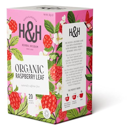Heath & Heather - Organic Raspberry Leaf Tea • Gentle Leaf Infusion for Wellness & Balance • Caffeine-Free • Vegan • Herbal Feminine Support • 20 Tea Bags