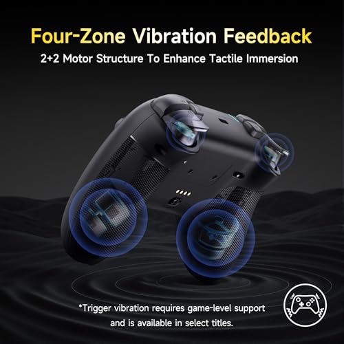 Image of EasySMX X05 Pro Wireless Controller for PC Ergonomic Skin-Like Grip, Quiet-Touch Low-Noise Buttons, Dual Triggers, Hall Joysticks, 2 Programmable Buttons, RGB, 1000mAh Battery