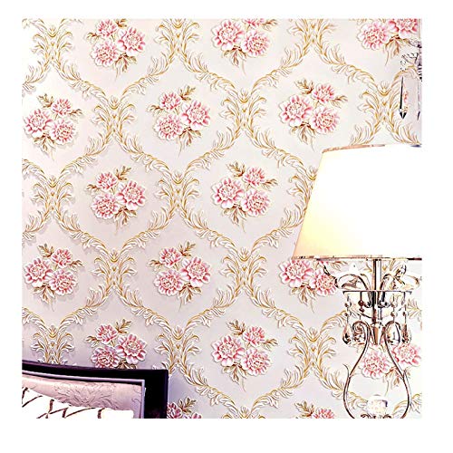 Carta da parati non tessuta 3D Fiore pastorale Soggiorno Camera da letto Hotel Ingegneria Carta da parati speciale di liquidazione (Color : 0.53x9.5m)