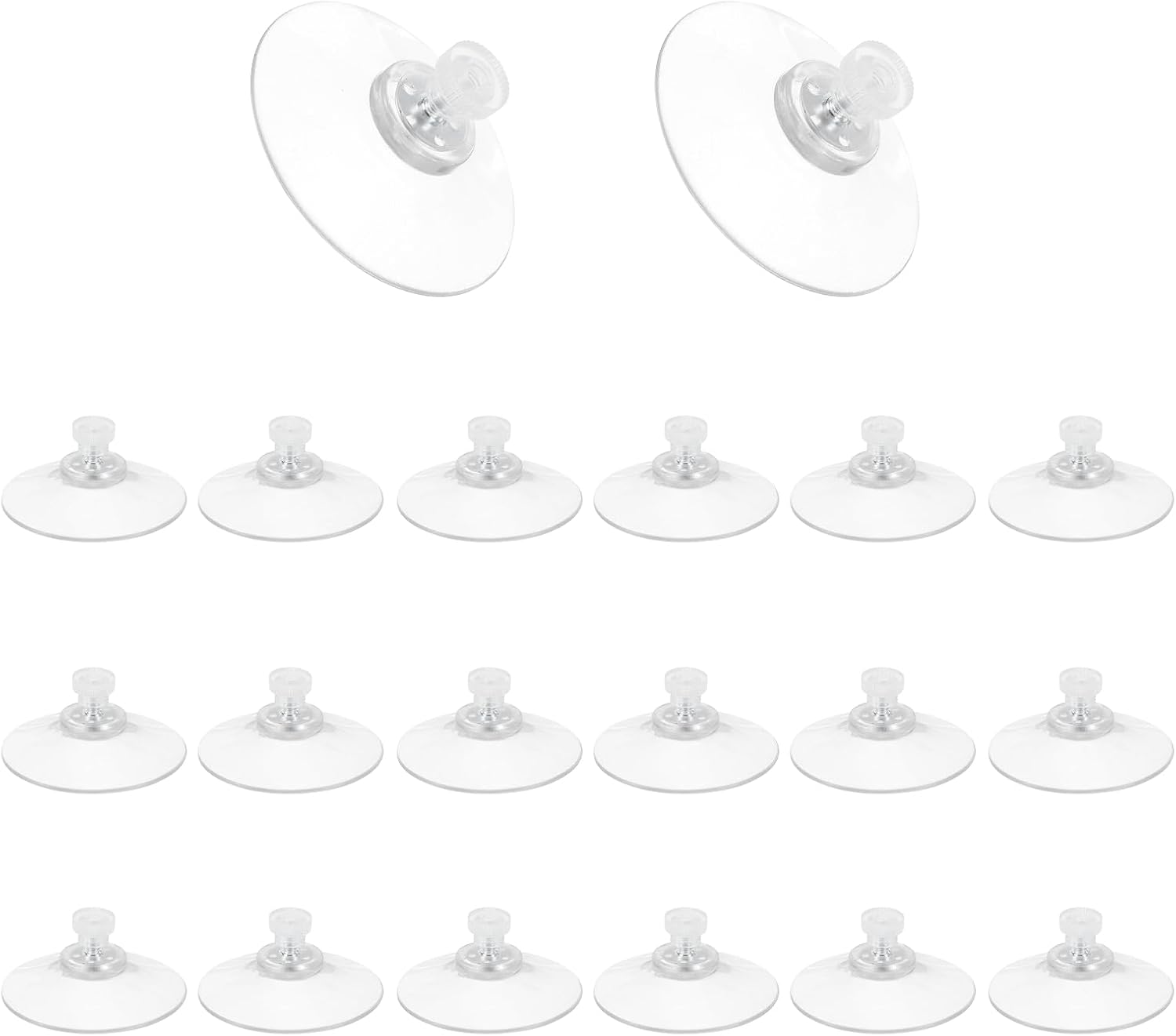 PATIKIL Suction Cups with M4 x 8 Screws Nut 2.1"(53mm), 20 Set PVC Plastic Clear Strong Adhesive Suction Holder Sucker Pad for Window Glass Mirror Wall Door Kitchen Bathroom