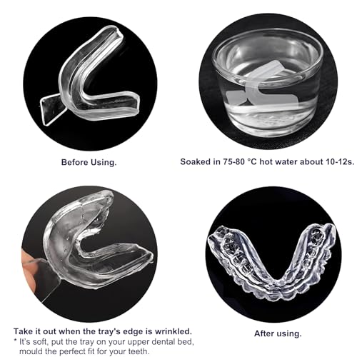 Image of 8psc Teeth Whitening Trays Kits Mouth Trays & 2 Tooth Boxes, Thermoform Moldable Whitening Teeth Tray, Oral Care Thin Moldable Mouth Tray Kit Tools for Whitening
