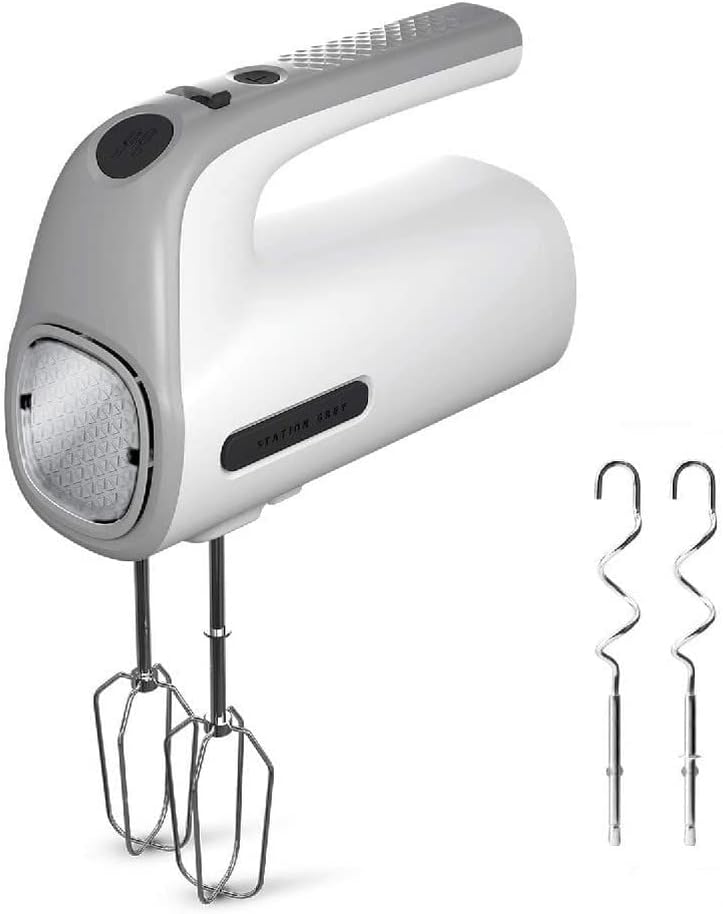 Taurus Station Grey - Pastry Mixer, 300 W, 5 Speeds, Turbo Function, 2 Types of Stirring Sticks: Knead and Mixing, Removable Stirrers, BPA-Free