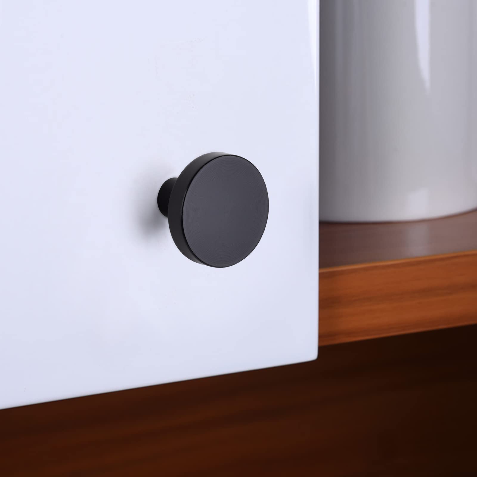 WEAVERBIRD 10 Pack Drawer Knobs Black Knob Handles Black Cupboard Door Knobs Aluminum Alloy Single Hole Cupboard Knob with Screws Round Drawer Pulls Matte Black Door Knob - Image 4