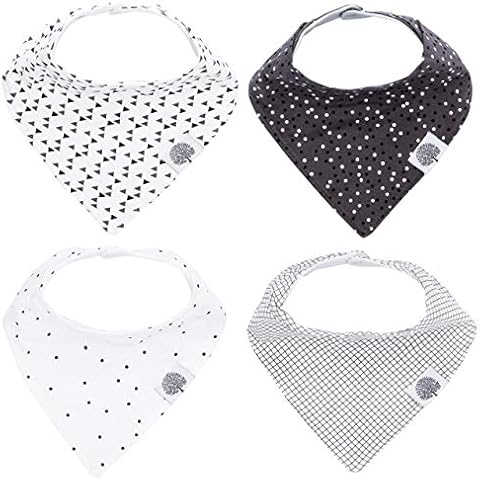 Parker Baby Bandana Drool Bibs - 4 Pack Gray Baby Bibs for Boys, Girls, Unisex - "Shadow Set" Cover