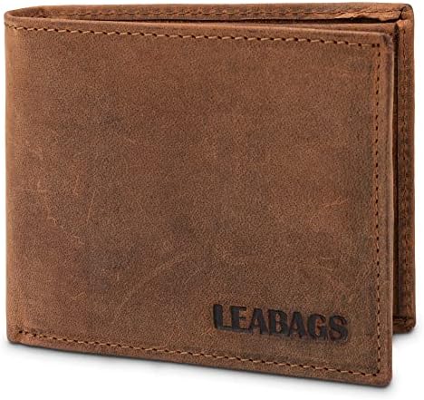 LEABAGS Springfield Portafoglio in vera pelle di bufalo I Portafoglio I Portafoglio I 11x9x2 cm I regalo di Natale