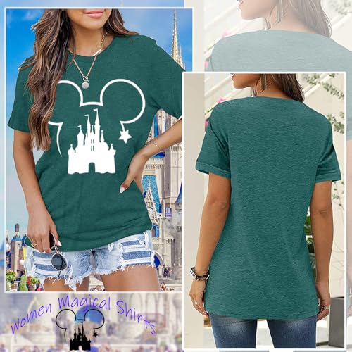 Magical Shirt for Women Magic Kingdom Tshirt Castle Graphic Tee Family Vacation Short Sleeve Tops Summer Casual Tops3