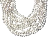 Amazon Collection AA Freshwater Cultured Pearl Multi-Strand Necklace with Sterling Silver Clasp, 18"