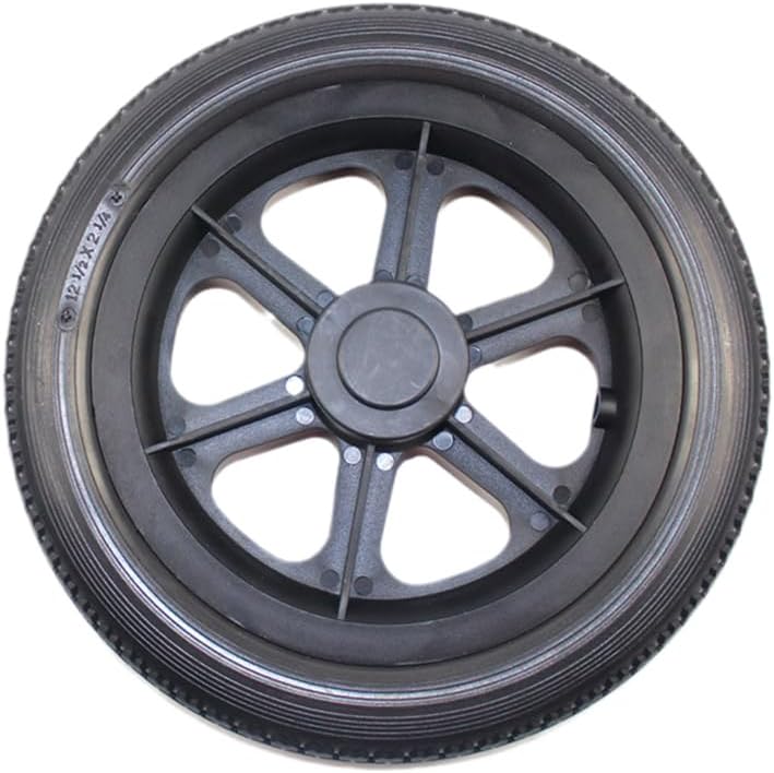 12 Inch PU Wheel Professional Wheelchair Rear Caster Replacement Part Tool 12 1/2x2 1/4 Solid Non Pneumatic Tire Wheel