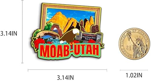 Miniatura 3 de Moab Utah - Imán de madera para nevera, diseño 3D, para viajes, coleccionables, recuerdos, decoración hecha a mano