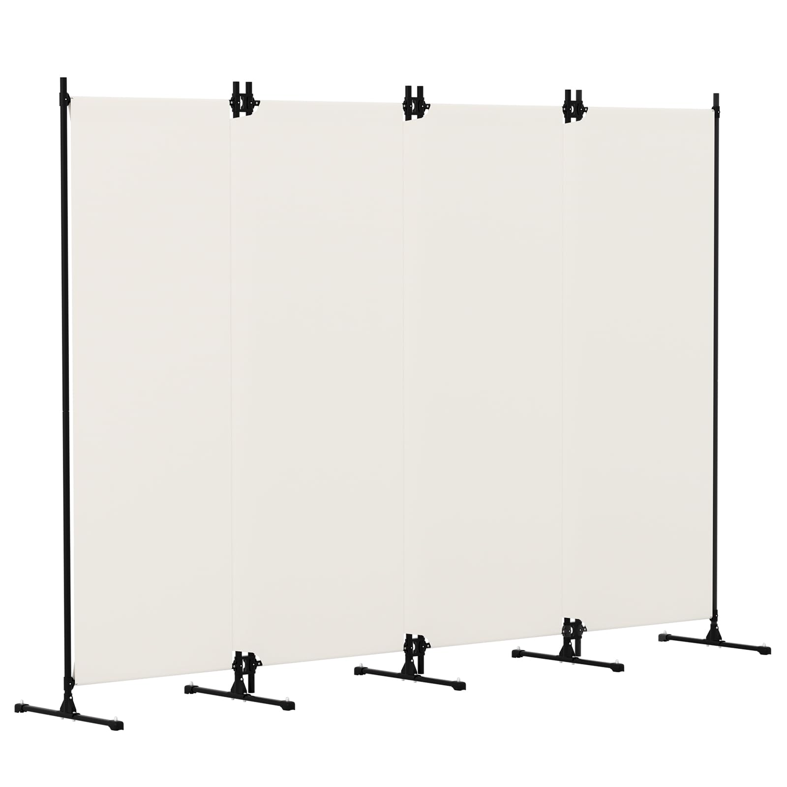 Kokorona Cloison de séparation pliable à 4 panneaux, écran d'intimité portable pour la maison, le bureau, séparateur de pièce pour séparation de pièce, installation facile, beige, 247 x 178 cm (l x H)