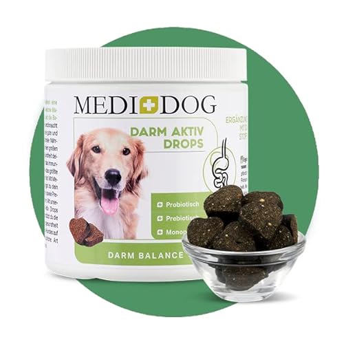 MEDIDOG Darm Aktiv Drops Forte - 400 g - für Hunde - geregelte Verdauung - Balance für Magen & Darm - kaltgepresst Cover