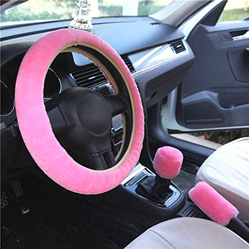 Fluffy Steering Wheel Cover Set,3 Pcs 1 Set Winter Warm fuzz