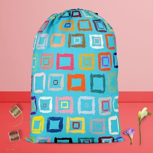 Image of ArtzFolio Geometric Pattern D1 | Reusable Sack Bag | Bag for Gym, Storage, Vegetable & Travel