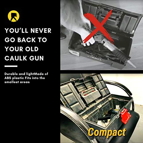 SILIGUN Caulking Gun - Anti Drip Extreme-Duty Caulking Gun - Patented New and Innovative Design - Lightweight ABS Frame - for the Smallest to the Largest Jobs - Compact-Design Just 4 Inches / 0.65 lbs