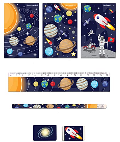 HENBRANDT 5 Piece Space Stationery Set - 6 Packs Supplied