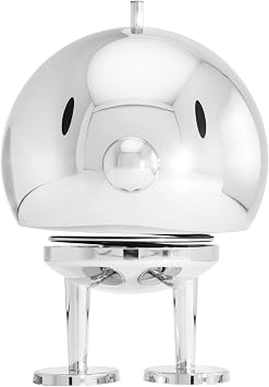 Hoptimist Bimble - Danish Design Home Decor Ornament - Plastic Figurine with a Metal Spring, Medium - Creates Cheerful Movement - Chrome