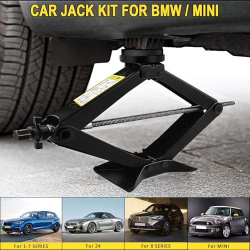 URMECCH 3-Ton Scissor Jack Kit for BMW & MINI with Rubber Jack Pads, Car Spare Tire Repair Tool Kit for BMW with Scissor Jack, Tire Changing Tools for BMW with Telescoping Lug Wrench (17/19/21/23mm) - Thumbnail 2