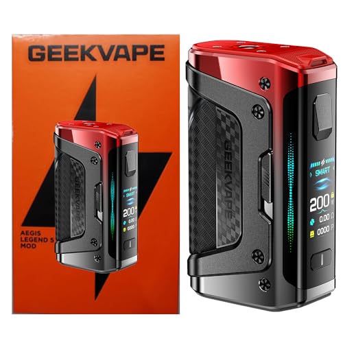 GEEKVAPE Aegis Legend 5 Box Mod 200W | 510 Fil - ECO / Smart / Normal / Custom / TC Type-C fit GeekVape Z Sub Ohm Tank, Sans nicotine, San Batterie (Turbo...