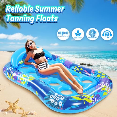 Miniatura 6 de Subtail Colchoneta Piscina - Hinchables Para Piscina Con Portavasos Desmontable - Flotadores Piscina - Colchonetas Inflables Piscina Adultos - Colchoneta Playa - Colchon Hinchables Inflables