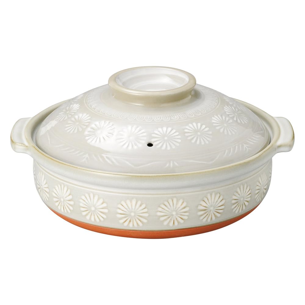 Amazon｜銀峯花三島 10号鍋 | 土鍋 [ 34 x 30.5 x 17cm 3,500g ]｜土鍋