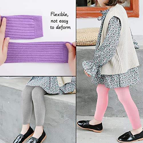 Booph 3 Pack Girl Legging Pants Knit Footless Tights 5-8 Years Black-White-Grey #TOP3
