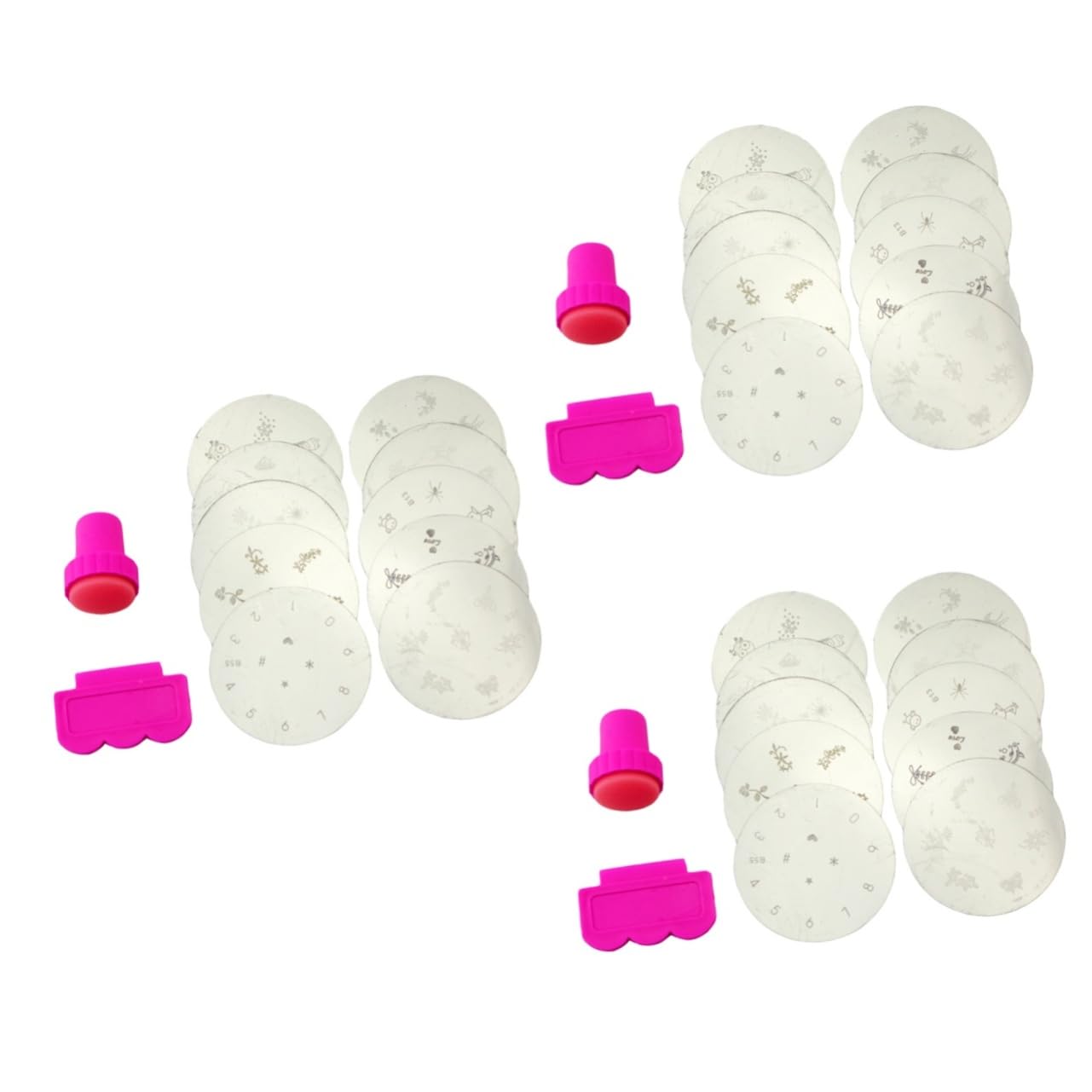 FRCOLOR 30pezzi Piastre Per Nail Art Kit Stamping Per Manicure Con Stamper e Raschietto Design Unici e Creativi Per Unghie Materiale Metallico e Compatte