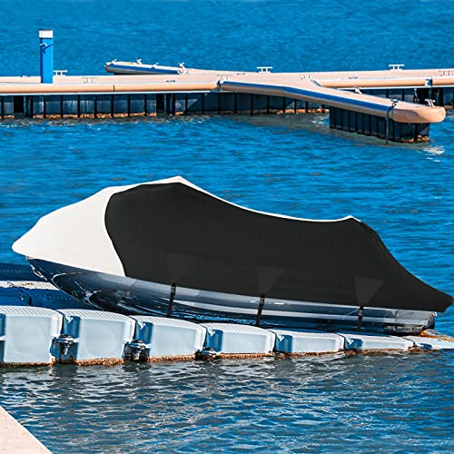 Gotruth Upgraded Waterproof Jet Ski Cover Trailerable 800D Pwc Cover With Pu Coating Sun-Proof Fade-Resistant Heavy Duty Marine Grade Oxford Cloth Material(136"-147"(3 Seater)) #TOP6