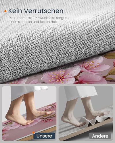 Paillasson à une branche de cerisier fleurs lavable 50x80cm tapis d'intérieur - 5
