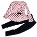 ASHERANGEL Baby Girl Cute 2pcs Set Children Clothes Suit Top and Pants (Age(5T), Pink Dot)