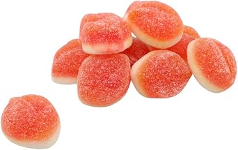 Fruit Flavoured Jelly Filled Sweets – Peaches, Strawberries & Bears – Gluten-Free, Halal Gummy sweets (2Kg, Peaches)