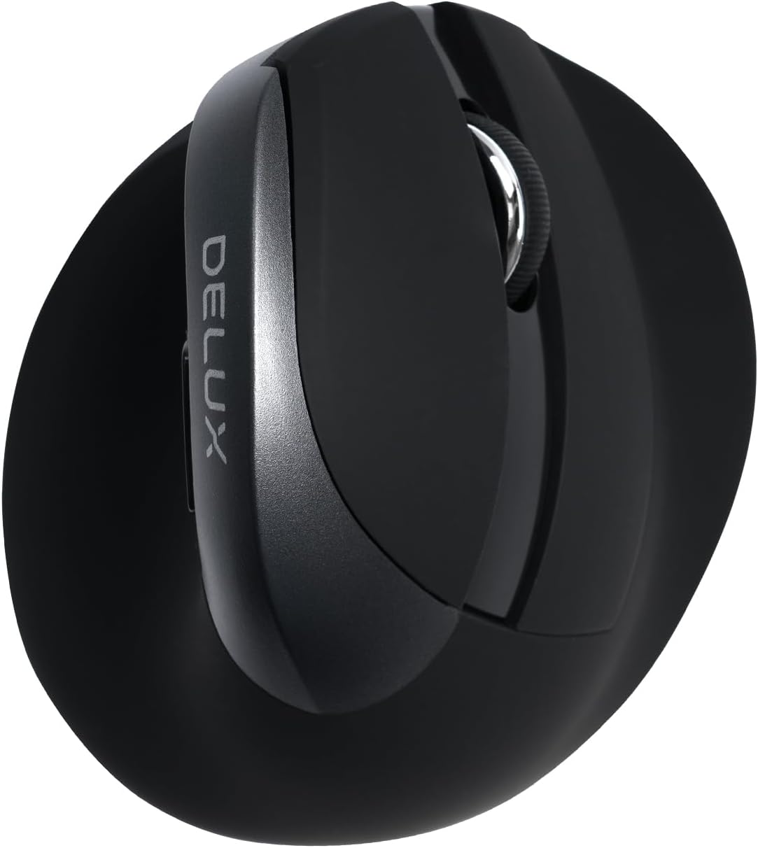 DELUX Wireless Ergonomic Mouse, Vertical Mouse for Small Hands, Silent Click Ergo Mouse, Up to 4000 DPI, 6 Buttons, Rechargeable, 2.4G/BT 5.2 Dual-Mode, Compatible with Laptop/PC (M618MINI-Iron Gray)