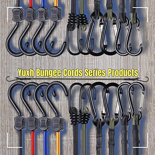 Yuxh Bungee Cords Heavy Duty Outdoor 2Ft Bungee Straps With Hooks Black Bunji Cord 24Inch4Pcs #TOP6