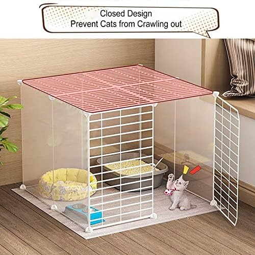 Pet Cages Indoor Enclosure Detachable Metal Wire Kennels Crate Large Extra Exercise Place Cage，Portable Dog Cage & Cat Kennel - Small Pet Crate & Condo for Puppies & Kittens, Outdoor Yard Fe