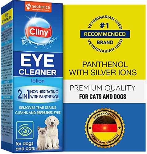Pet Eye Wash Drops Help Prevent Pink Eye, Allergies Symptoms, Infections, Runny, Dry Eyes, Tear Stains & Conjunctivitis - Treatment Helps with Abrasions, Irritations - Dirt Crust & Discharge Remover