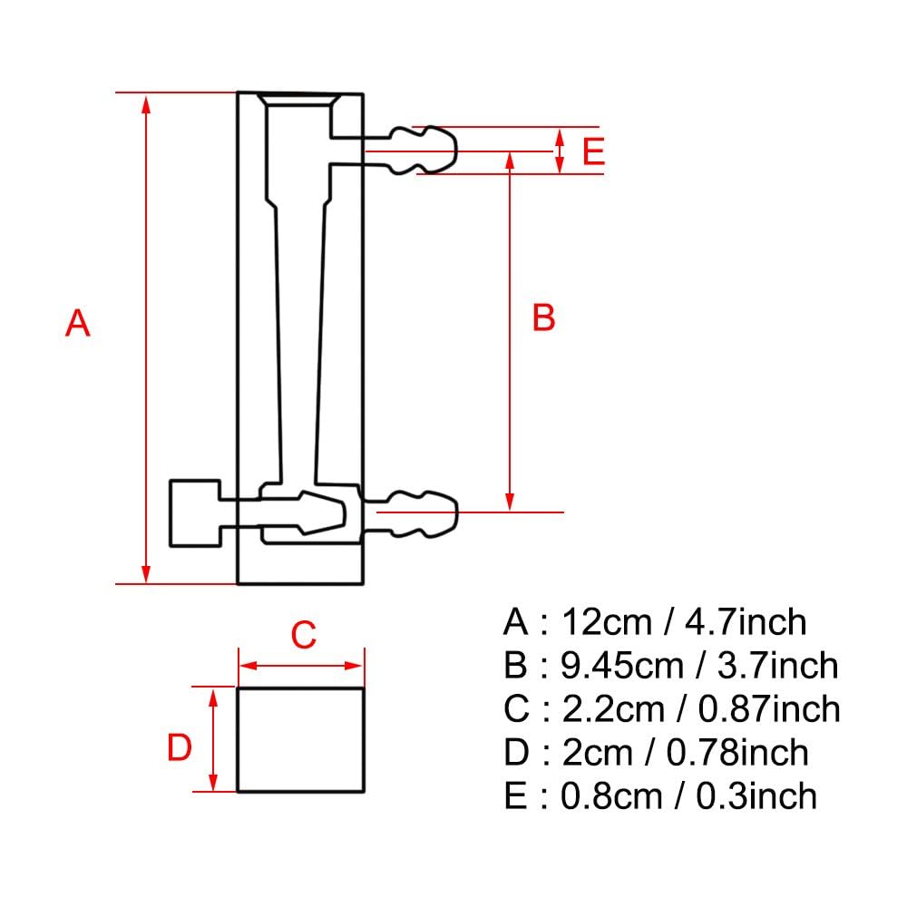 Débitmètre LZQ-7 avec vanne de régulation Débitmètre 1-10 LPM pour Mesure unidirectionnelle du débit d'air et d'oxygène de gaz avec barbillons de 8 mm pour Applications industrielles