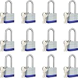 AOSRUM Lock Outdoor Padlocks Gate Padlock of 12 Packs Heavy Duty Padlocks for Outdoor Use Large Padl