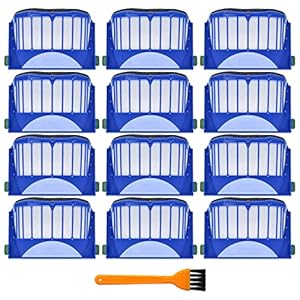 Replacement AeroVac Filters Parts Kit - 12 Pack High Efficiency Filters Compatible iRobot Roomba 500 600 Series - Vacuum Cleaner Replenishment Filter Accessories Replacement AeroVac Filters Parts Kit 12 Pack High Efficiency Filters Compatible iRobot Roomba 500 600 Series Vacuum Cleaner Replenishment Filter Accessories