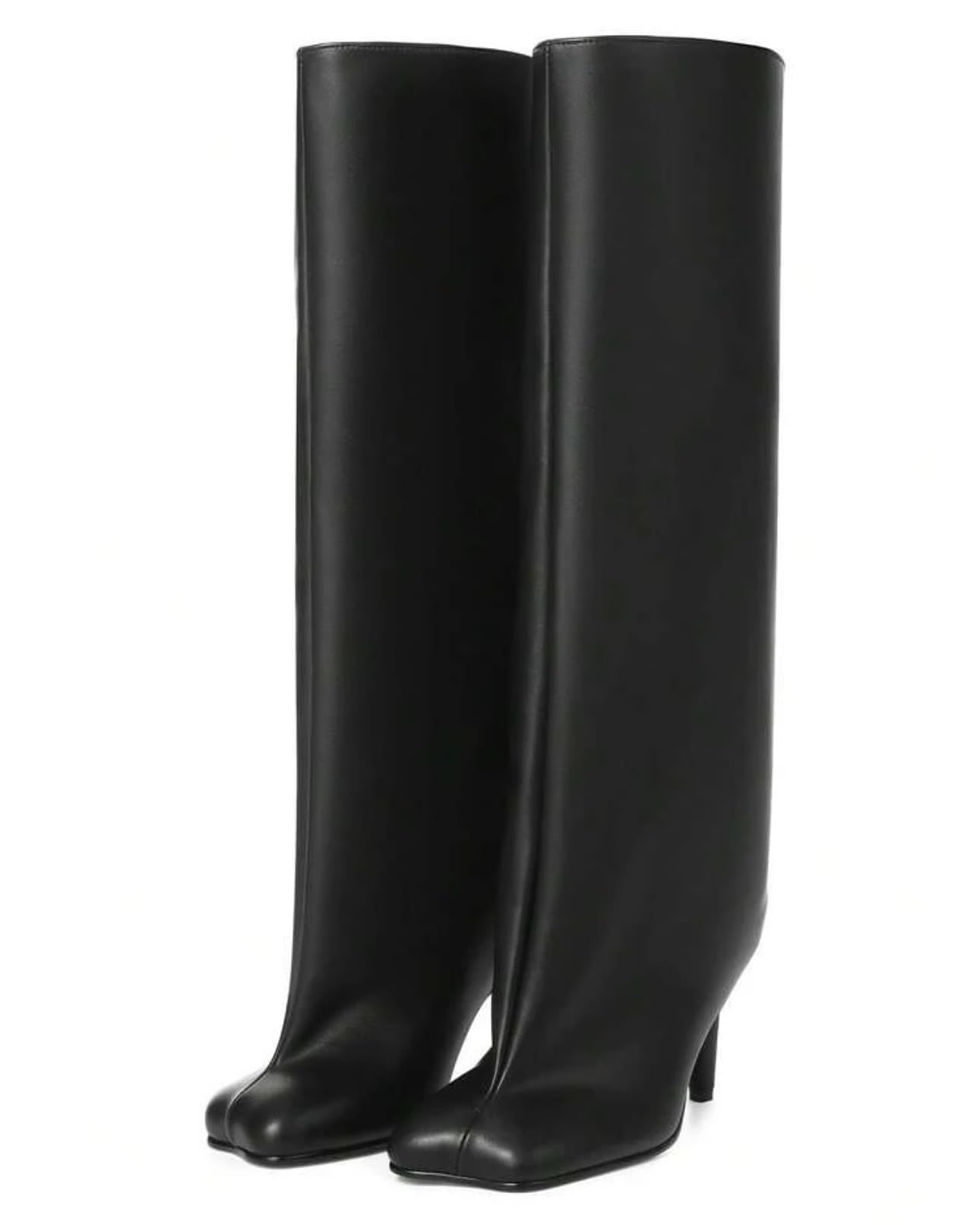 Womens Knee High Boots Nude Suede Wide Calf Stiletto Long Boots Pull On High Heel Riding Boots Fahion