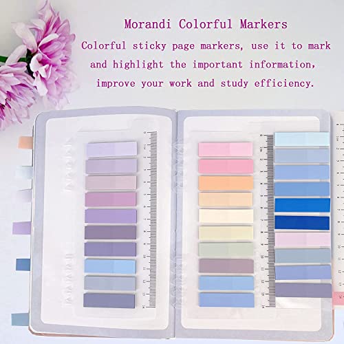 Image of Sticky Tabs Sticky Index Tabs for Annotating Books Page Markers Transparent Sticky Notes Colorful Morandi Sticky Book Tabs (4 Packs | 800 Pcs)
