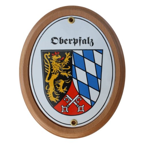 Oberpfalz Emaille Schild 11,5 x 15 cm Emailschild Oval.