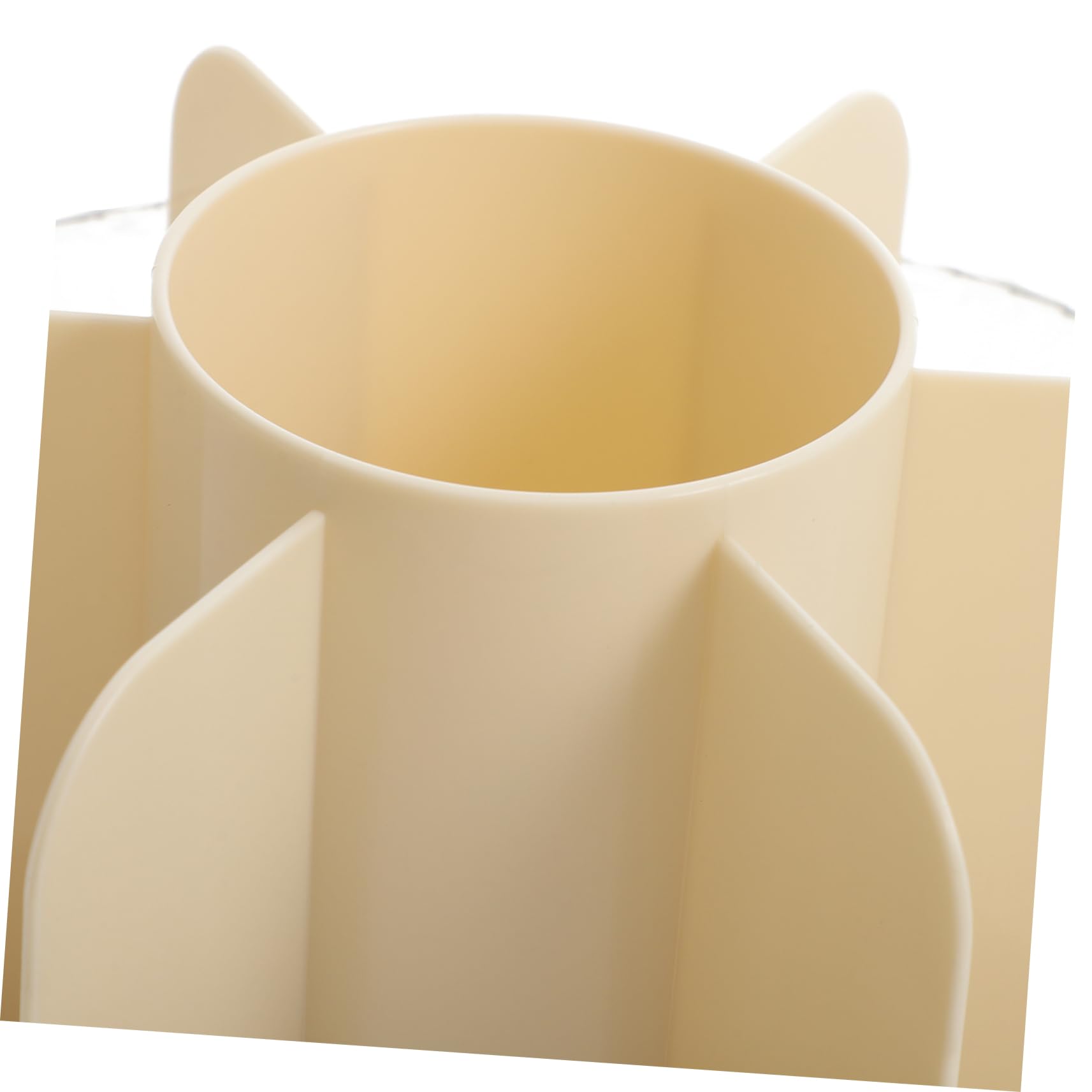 Organizer Girevole per Pennelli Trucco in Pet Beige, Grande | Design Scomparti, Leggero e Rotante a 360 Gradi, per Ufficio e Decorazione Scrivania