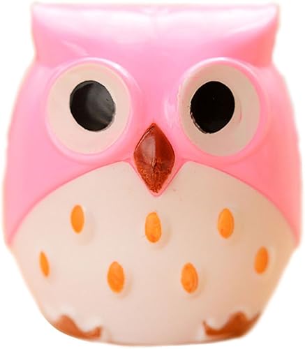 Miniatura 4 de Adorable búho forma plástico manual sacapuntas portátil afilar lápiz herramienta escuela cosas (verde)