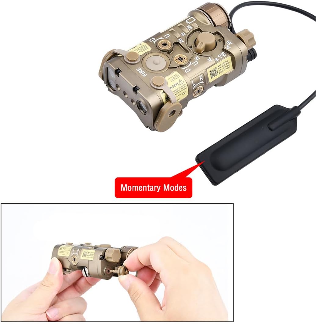 Red/Green/Blue Laser Sight + Strobe/Momentary/Constant Modes Whitelight LED 150 Lumens Flashlight with IR Laser，Metal L3-NAGL Box Laser Sights，with Pressure Switch，for 20mm Rail