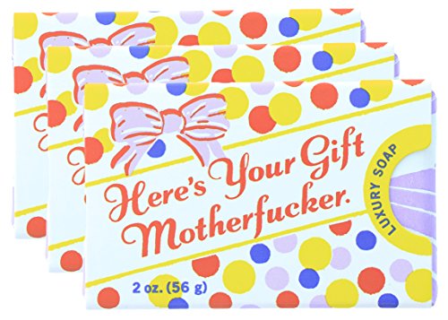 Here's Your Gift Motherf*cker. Luxury Soap 3 Pack Made From Pure Vegetable Base with Essential Oils and Lavender Vanilla Scent 2 oz (56 g)